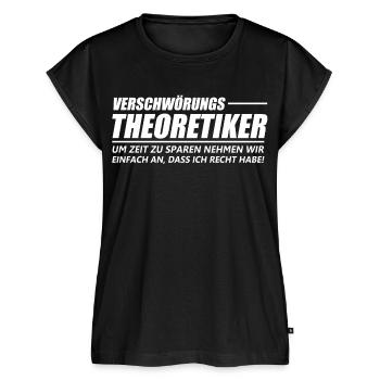 Verschwörungstheoretiker - Frauen Premium Bio Top - Schwarz - Vorne - AI Model Female 172 light (172cm)