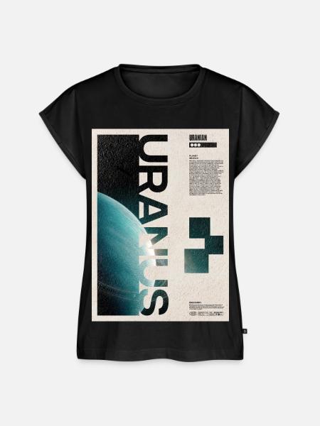 Uranus-Orbitaltypographie-Poster - Frauen Premium Bio Top - Schwarz