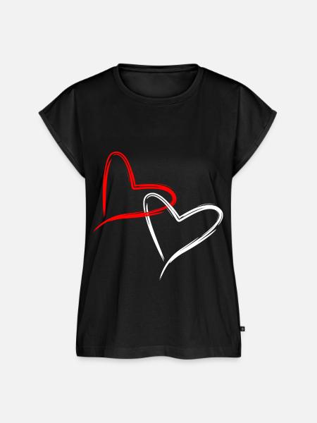 Herzchen - Frauen Premium Bio Top - Schwarz