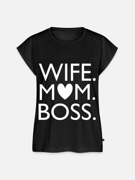 wife mom - Frauen Premium Bio Top - Schwarz