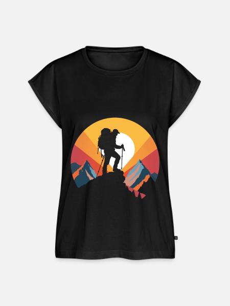 Bergwanderer - Frauen Premium Bio Top - Schwarz