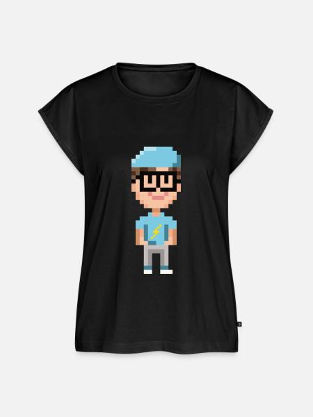 PIXELFIGUR BLAU - BLITZ - Frauen Premium Bio Top - Schwarz