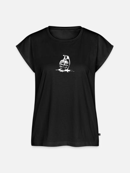 Granate Silhouette Street Art - Frauen Premium Bio Top - Schwarz