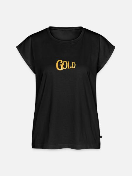 GOLD - Frauen Premium Bio Top - Schwarz