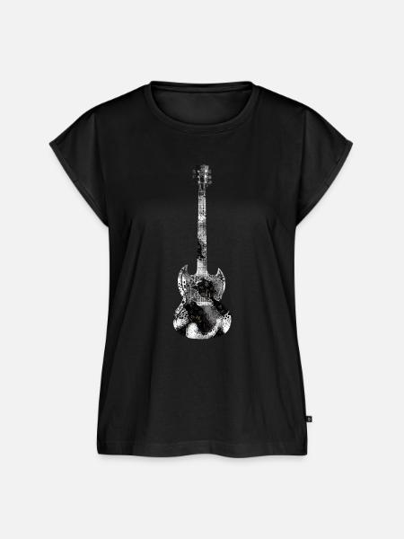 Gitarre Mit Würfeln - Frauen Premium Bio Top - Schwarz
