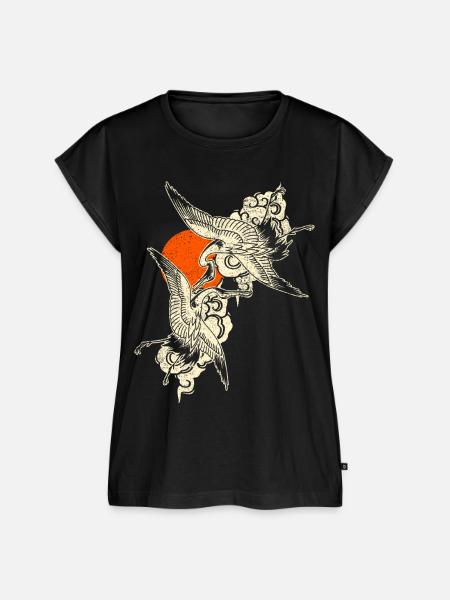 Kraniche - Japanische Kunst - Frauen Premium Bio Top - Schwarz