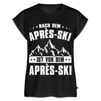 Nach dem Après-Ski ist vor dem Après-Ski Party - Frauen Premium Bio Top - Schwarz - Vorne - AI Model Female 172 light (172cm)