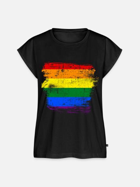 LGBT Regenbogenfahne - Frauen Premium Bio Top - Schwarz