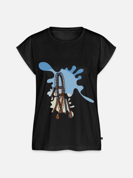 Schleife LabelDrop - Frauen Premium Bio Top - Schwarz