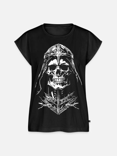 Ritterlicher Skull - Frauen Premium Bio Top - Schwarz