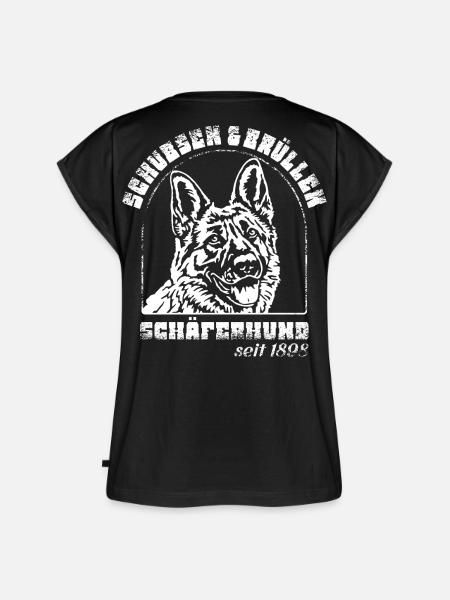 Schubsen und Brüllen Schäferhund - Frauen Premium Bio Top - Schwarz