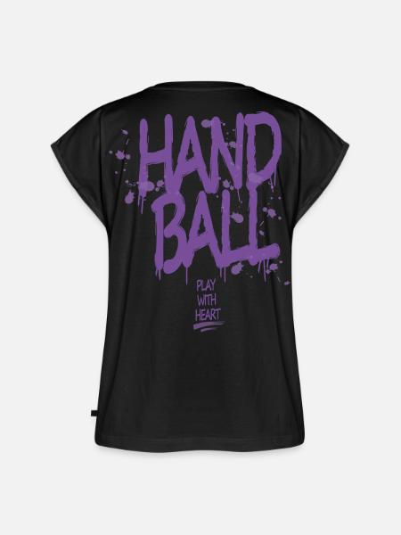 Handball Graffiti mit Herz - Frauen Premium Bio Top - Schwarz
