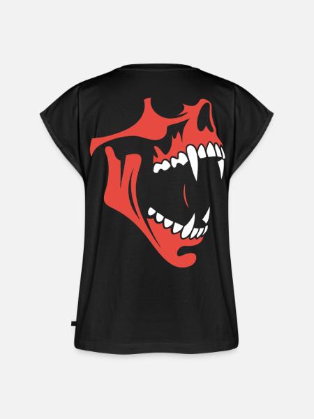 Wütender Skull - Frauen Premium Bio Top - Schwarz