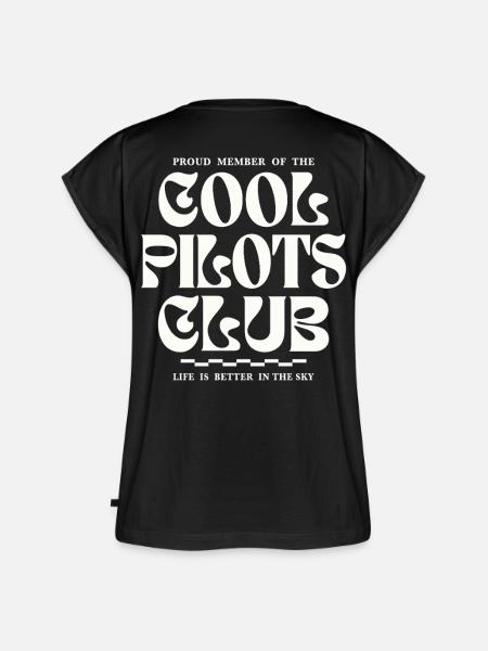 Cool Pilots Club Luftfahrt Design - Frauen Premium Bio Top - Schwarz
