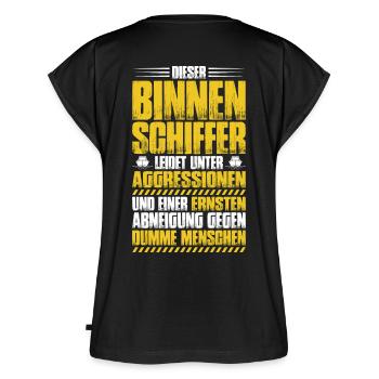 Binnenschiffer Binnenschifffahrt Binnenschiff - Frauen Premium Bio Top - Schwarz - Hinten - AI Model Female 172 light (172cm)