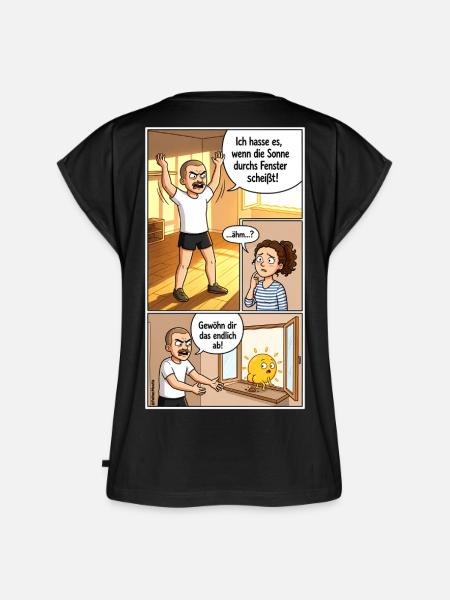 SONNE IST SCHEIßE(N) - Comic - Frauen Premium Bio Top - Schwarz