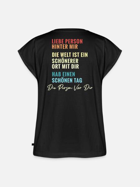 Liebe Person hinter mir - Frauen Premium Bio Top - Schwarz