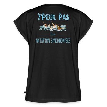 j'peux pas j'ai natation synchronisee - Haut bio Premium Femme - noir - Dos - AI Model Female 172 light (172cm)