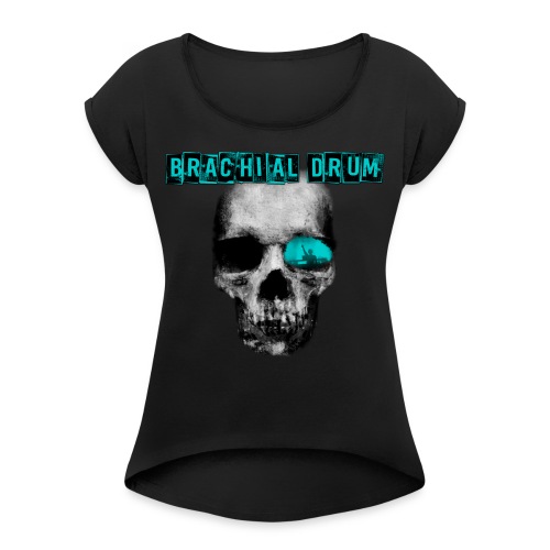 Brachial Drum Logo / D&B - Frauen T-Shirt mit gerollten Ärmeln