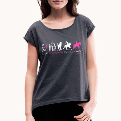 Einssein Evolution wp22 - Frauen T-Shirt mit gerollten Ärmeln