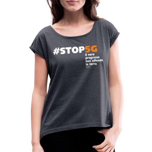Linea Stop5G con frase - Maglietta da donna con risvolti