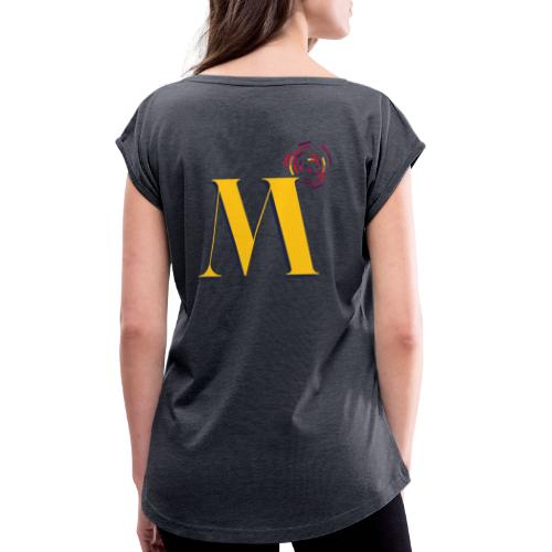 'M', rugzijde, Metropolis, voorzijde klein - Vrouwen T-shirt met opgerolde mouwen