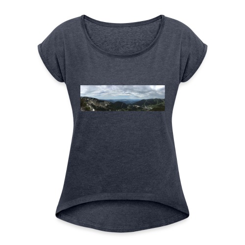 Alpenaussicht - Frauen T-Shirt mit gerollten Ärmeln