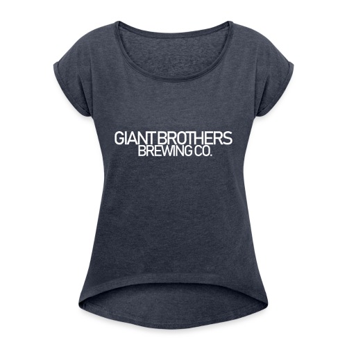 Giant Brothers Brewing co white - T-shirt med upprullade ärmar dam