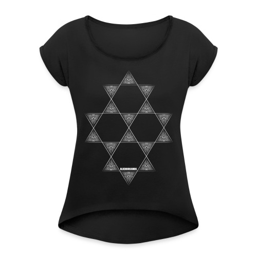BHS LOGO_pattern-12 - Women's T-Shirt with rolled up sleeves