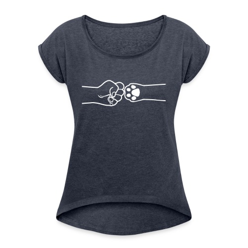 pawbump - Frauen T-Shirt mit gerollten Ärmeln