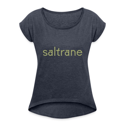 Saltrane Logo hellgruen - Frauen T-Shirt mit gerollten Ärmeln