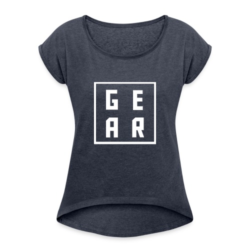 GearWear Sweatshirt | Man Black - Vrouwen T-shirt met opgerolde mouwen