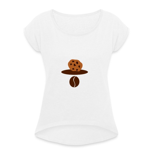 Cookies Kaffee Nerd Geek - Frauen T-Shirt mit gerollten Ärmeln