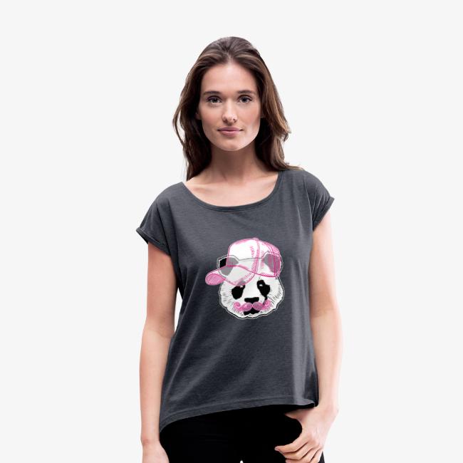Panda - Pink - Cap - Mustache