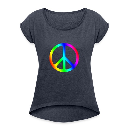 Peace - No war - Frauen T-Shirt mit gerollten Ärmeln