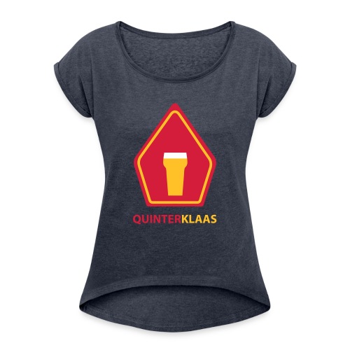 logo quinterklaas - Vrouwen T-shirt met opgerolde mouwen