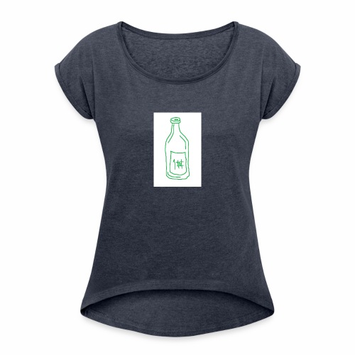 Alkoholi - Naisten T-paita, jossa rullatut hihat