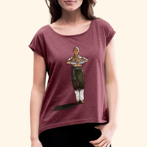 Shaolin Warrior Monk - Vrouwen T-shirt met opgerolde mouwen