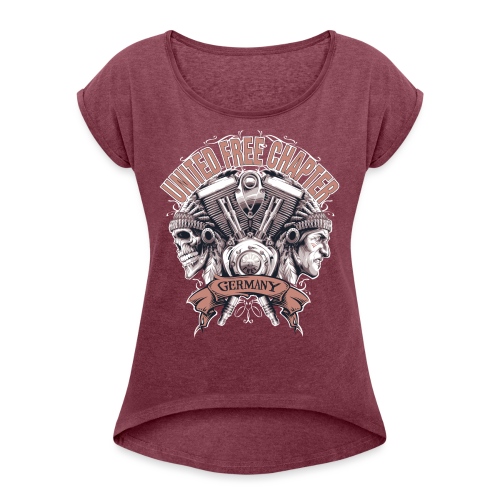 SkullLadies Gear [Reverse Design] - Frauen T-Shirt mit gerollten Ärmeln