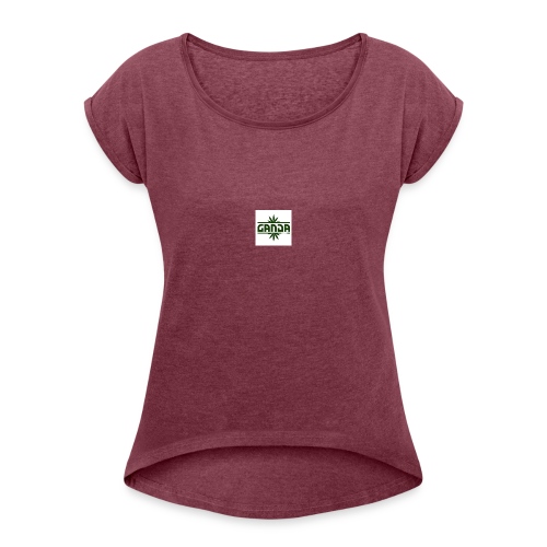 Green - Vrouwen T-shirt met opgerolde mouwen