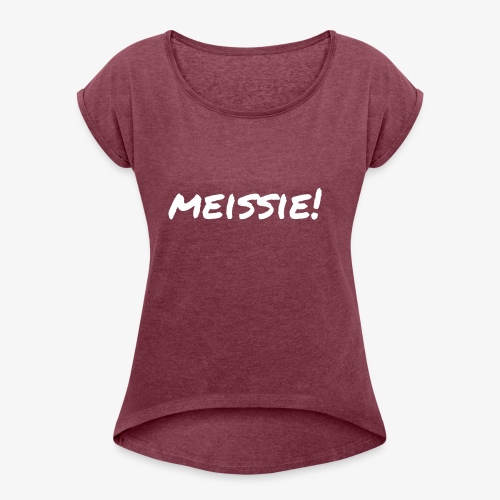 meissie - Vrouwen T-shirt met opgerolde mouwen