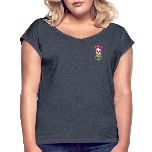 Ptb Skullhead with PTB Logo Backprint - Women's T-Shirt with rolled up sleeves