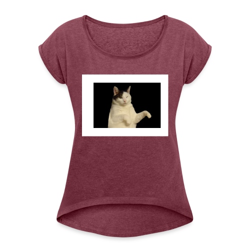 Kitty cat - Vrouwen T-shirt met opgerolde mouwen