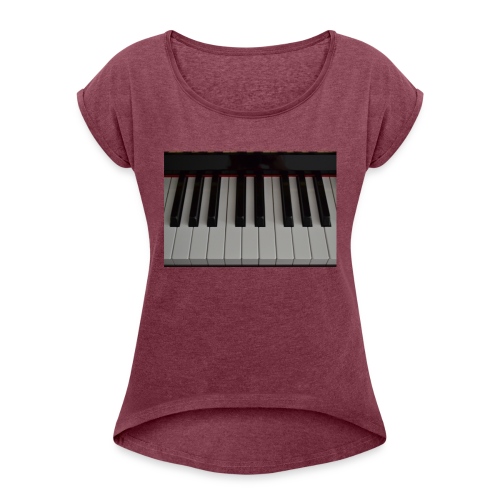 Piano - Vrouwen T-shirt met opgerolde mouwen