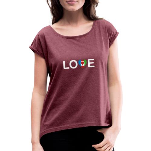 LO<3E - Frauen T-Shirt mit gerollten Ärmeln