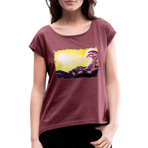 Licht Welle - Sonja Ariel von Staden - Frauen T-Shirt mit gerollten Ärmeln