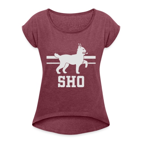 SHO Häme - Naisten T-paita, jossa rullatut hihat