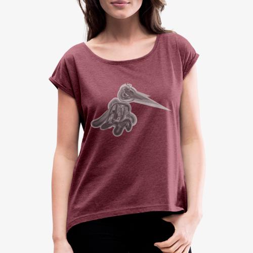 Abstract Raven Branded Wear - Frauen T-Shirt mit gerollten Ärmeln