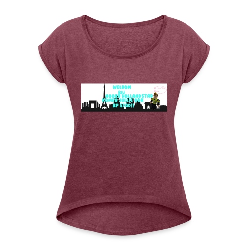 Noord Holland city - Vrouwen T-shirt met opgerolde mouwen