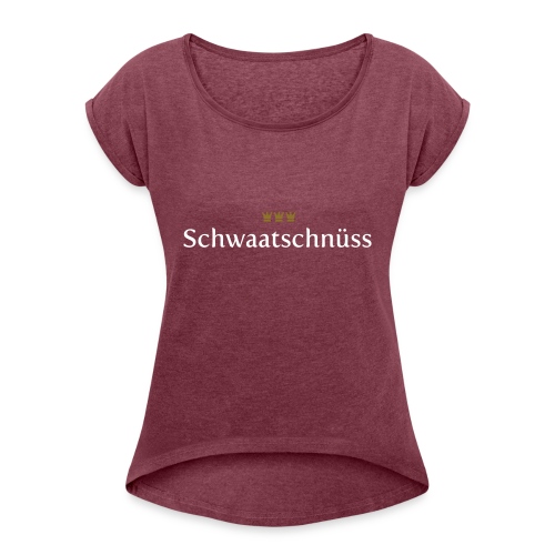 Schwaatschnuess (Köln/Kölsch/Karneval) - Frauen T-Shirt mit gerollten Ärmeln